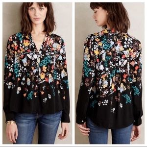 Anthropologie Maeve Woodland Creatures Print Top